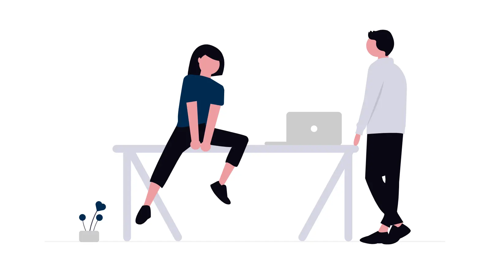 Illustrazione di amici che lavorano insieme